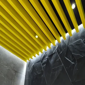 Кубообразный реечный потолок Желтый